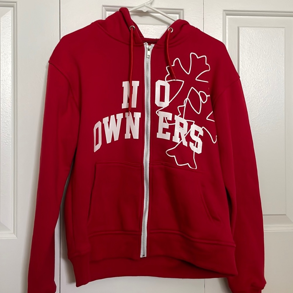 NO OWNERS™ RED ZIP-UP HOODIE